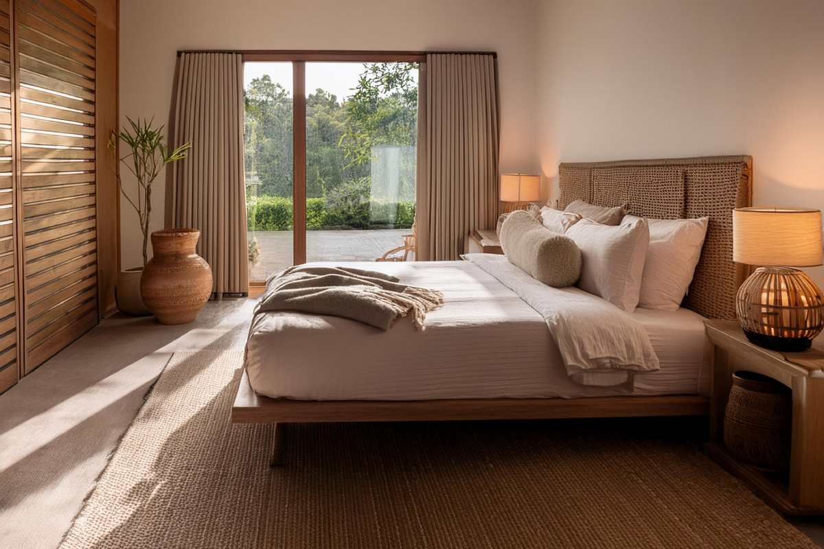 Chambre Feng Shui aux couleurs neutres